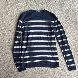 J. McLaughlin Navy & White Striped Crewneck Sweater, size XS
